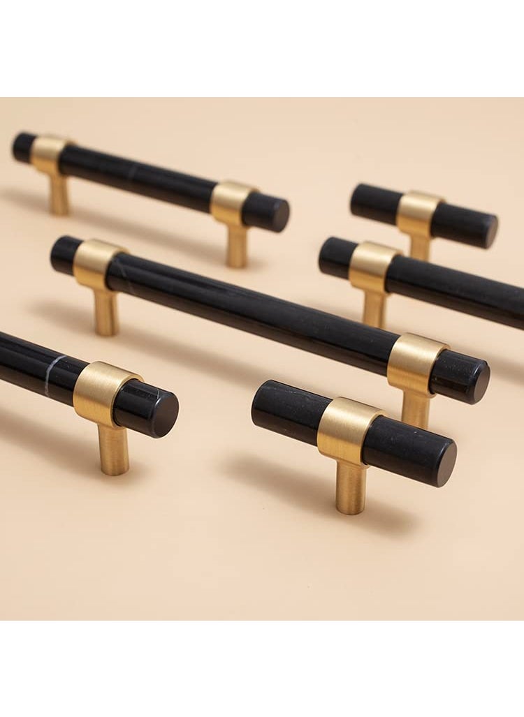 Peelorange peelorange Black Gold Solid Brass Round Bar Handle Pulls Cabinet Handle Kitchen Cabinet HardwareDresser Drawer Handles 5 inch Black 