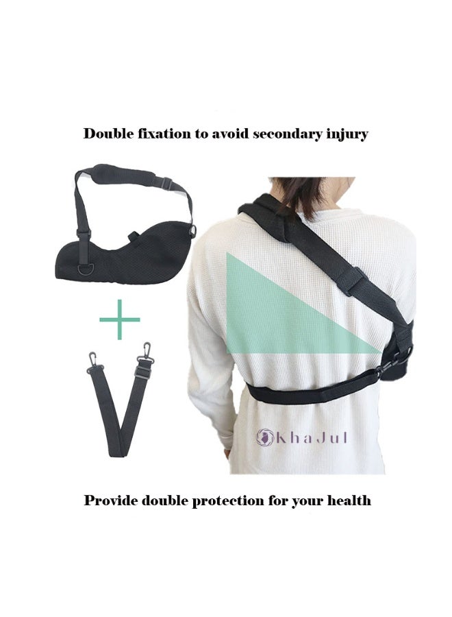 Loquat Arm Sling Shoulder Immobilizer for Wrist Elbow Shoulder Injury(M) - Image 3