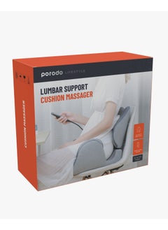 porodo Massage Cushion with Therapeutic Heat / Promotes Good Posture / Dual Airbag Compression / Vibration Modes - Grey  - Image 4