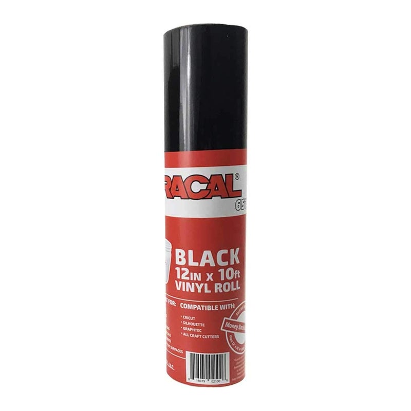 12125 x 10ft Roll of Oracal 651 Black Craft Vinyl On a 25 Core Adhesive Vinyl for Cricut Silhouette and Cameo Cutters Gloss Finish Outdoor and Permanent