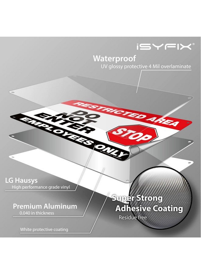 iSYFIX Restricted Area Sign - 1 Pack 10X7 Inch - Do Not Enter, Employees Only Signs, 100% Rust Free .040 Aluminum Signs, Laminated Uv, Weather, Scratch, Water & Fade Resistance, Indoor & Outdoor  - Image 3