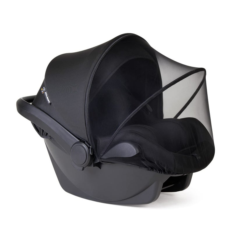 Beberoad Love 2in1 Car Seat Canopy  Universal Baby Car Seat Cover with Sunshade  Mesh Protection 2Way Zipper for Easy Access Black - Image 1
