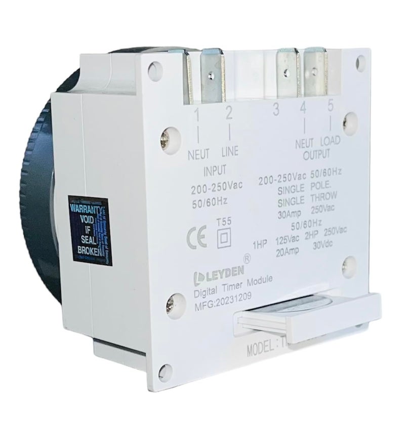Leyden Smart Digital Electronic Programmable Switch Timer 230 Volt AC 30 A TM619H2 4 Pin 18 Programs Replaceable Battery White - Image 2