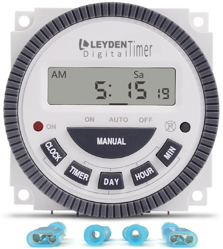 Leyden Smart Digital Electronic Programmable Switch Timer 230 Volt AC 30 A TM619H2 4 Pin 18 Programs Replaceable Battery White - Image 1