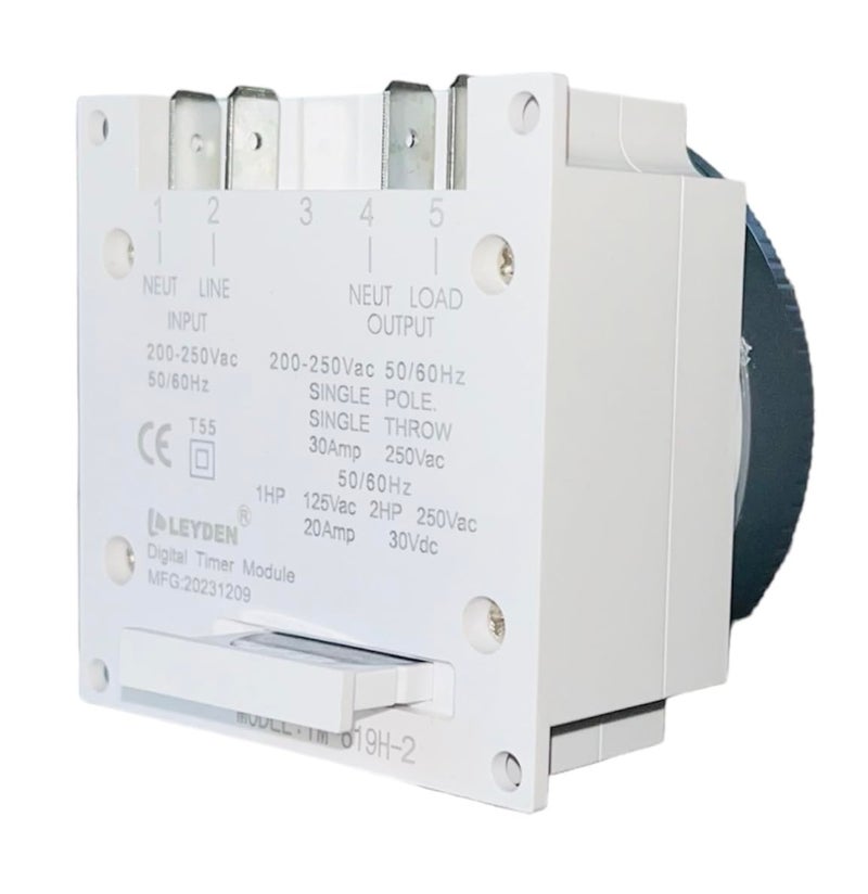 Leyden Smart Digital Electronic Programmable Switch Timer 230 Volt AC 30 A TM619H2 4 Pin 18 Programs Replaceable Battery White - Image 3