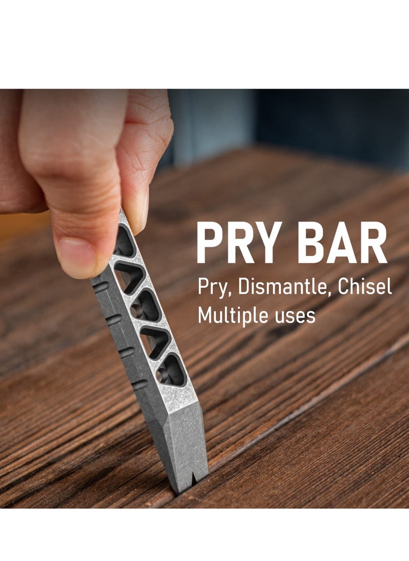 SYOSI - Titanium EDC Pry Bar, Keychain Multitool Tool, Multi-functional Pocket Tool Pry Bar Bottle Opener Keychain Outdoor Tool, Titanium Key Chain for Men, for Outdoor Multitool Camping Accessories - Image 1