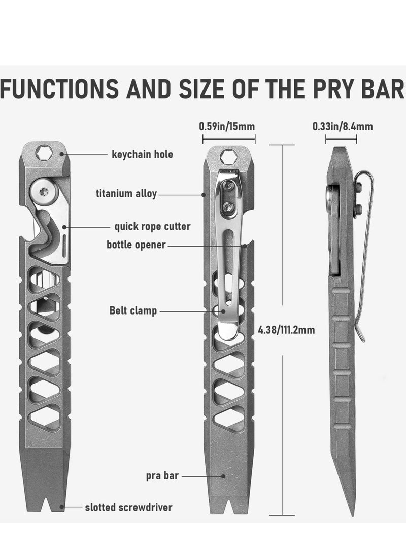 SYOSI - Titanium EDC Pry Bar, Keychain Multitool Tool, Multi-functional Pocket Tool Pry Bar Bottle Opener Keychain Outdoor Tool, Titanium Key Chain for Men, for Outdoor Multitool Camping Accessories - Image 1