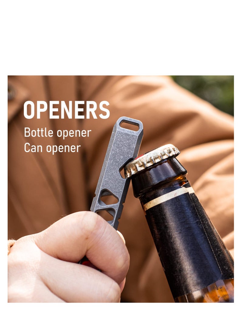 SYOSI - Titanium EDC Pry Bar, Keychain Multitool Tool, Multi-functional Pocket Tool Pry Bar Bottle Opener Keychain Outdoor Tool, Titanium Key Chain for Men, for Outdoor Multitool Camping Accessories - Image 1