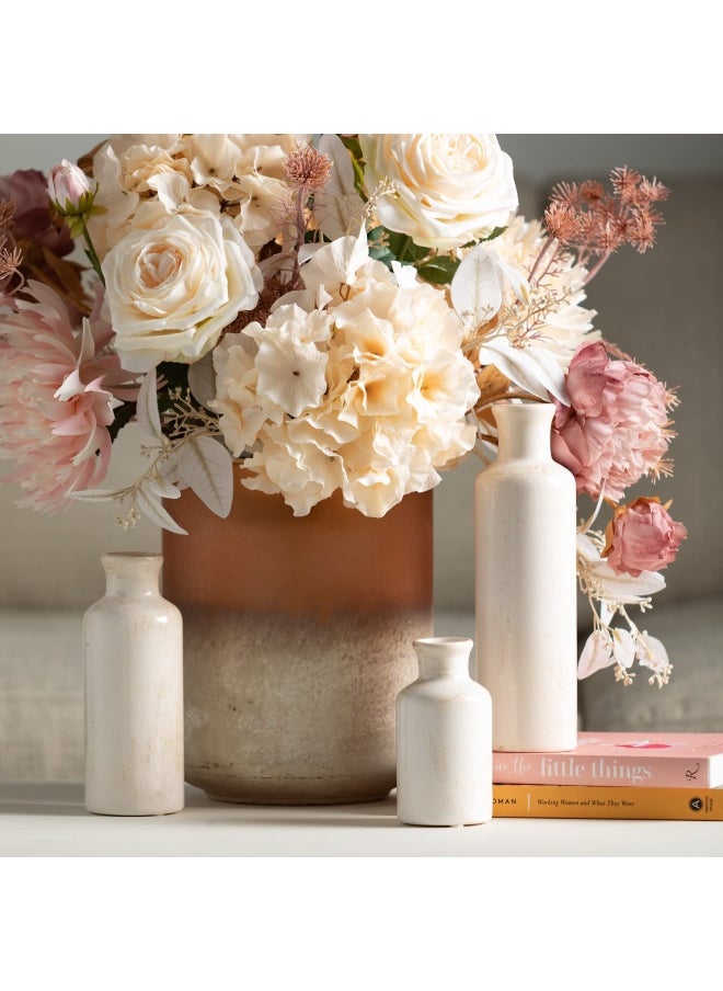 Sullivans - White Ceramic Vase Set Farmhouse Decor Home Decorative Vase Vases For Your Kitchen Bedroom Office Living Room Bathroom  Shelf Centerpiece Table Decorations CM2333 - Image 1