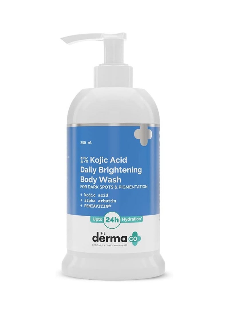 ذا ديرما كو غسول الجسم اليومي بحمض الكوجيك 1% من The Derma Co مع ألفا أربوتين للبقع الداكنة والتصبغات - 250 مل  - Image 1