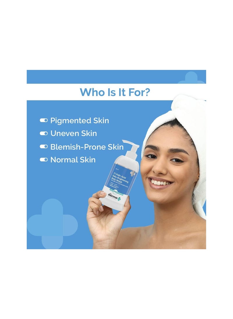 ذا ديرما كو غسول الجسم اليومي بحمض الكوجيك 1% من The Derma Co مع ألفا أربوتين للبقع الداكنة والتصبغات - 250 مل  - Image 2