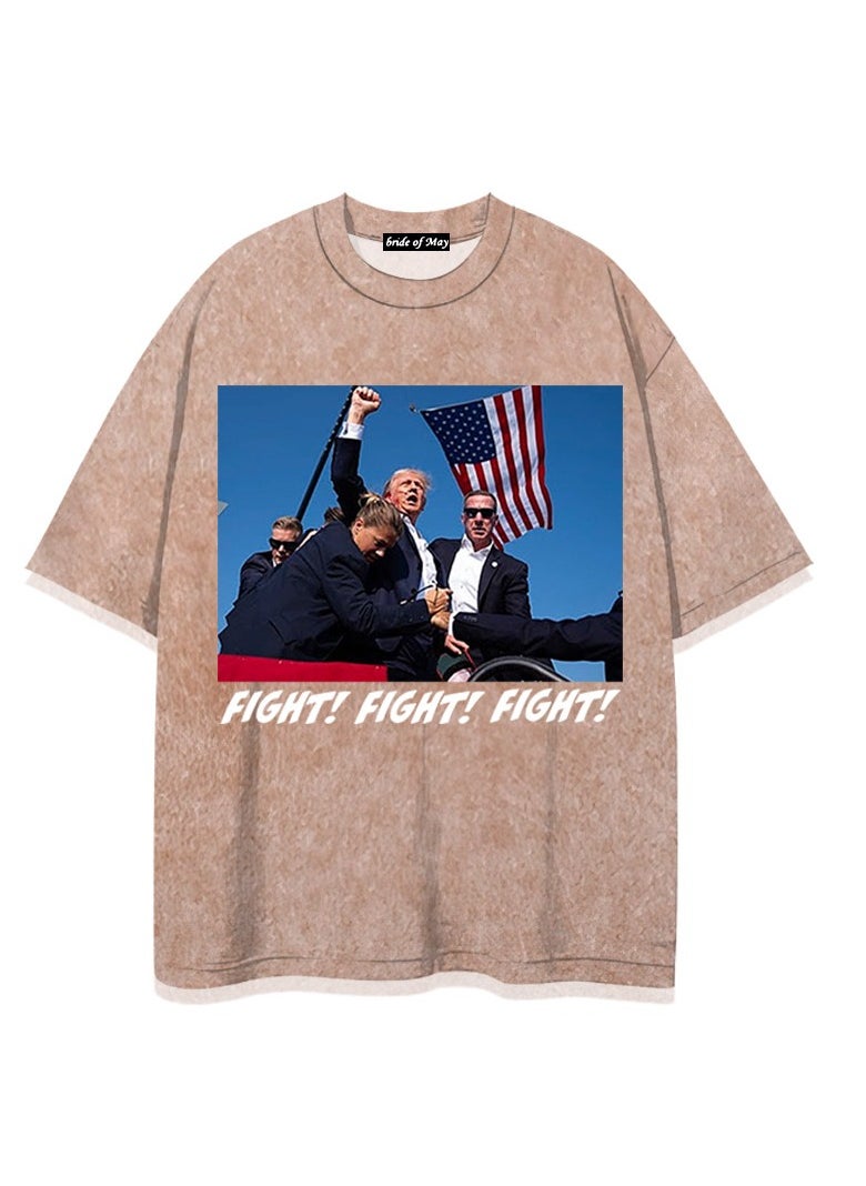 KUYING - New Trump Print Short Sleeved Shirt - Image 1