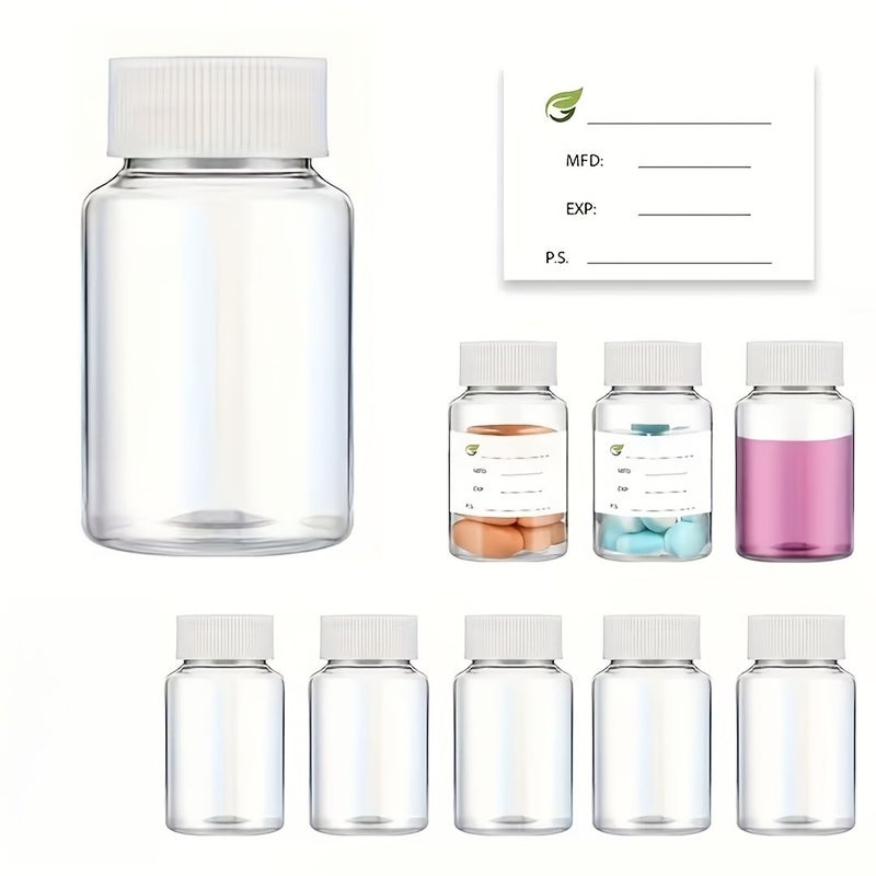 10 Clear Plastic Lidded Containers 1.69oz 5 Liquid Solid And Powder Bottles Plus 5 More - Image 1