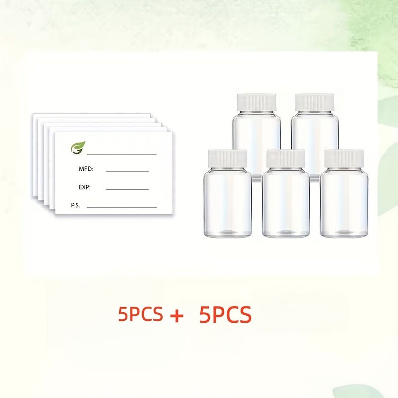 10 Clear Plastic Lidded Containers 1.69oz 5 Liquid Solid And Powder Bottles Plus 5 More - Image 5
