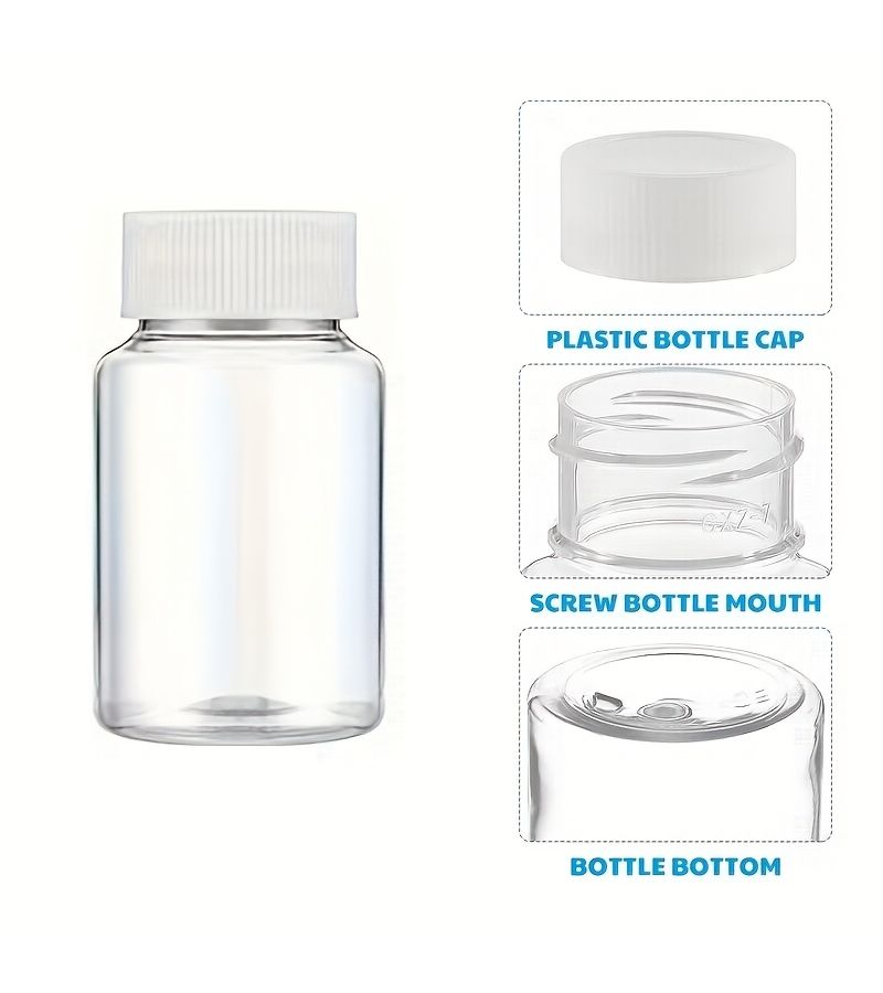 10 Clear Plastic Lidded Containers 1.69oz 5 Liquid Solid And Powder Bottles Plus 5 More - Image 3