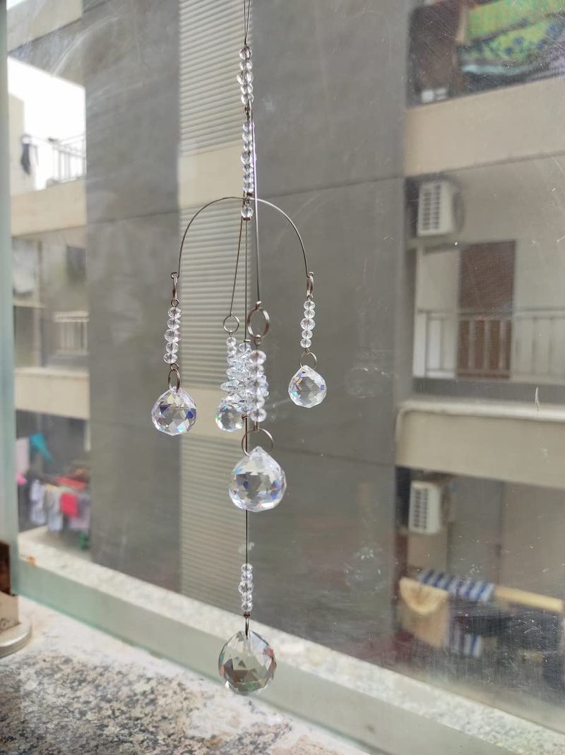 Light Wave Beautiful Sparkling Crystal Rainbow Sun-Catcher Ball Prism Pendant Hanging, Window, Garden, Balcony Hanging Ornament, Car Hanging (Model 7) - Image 4
