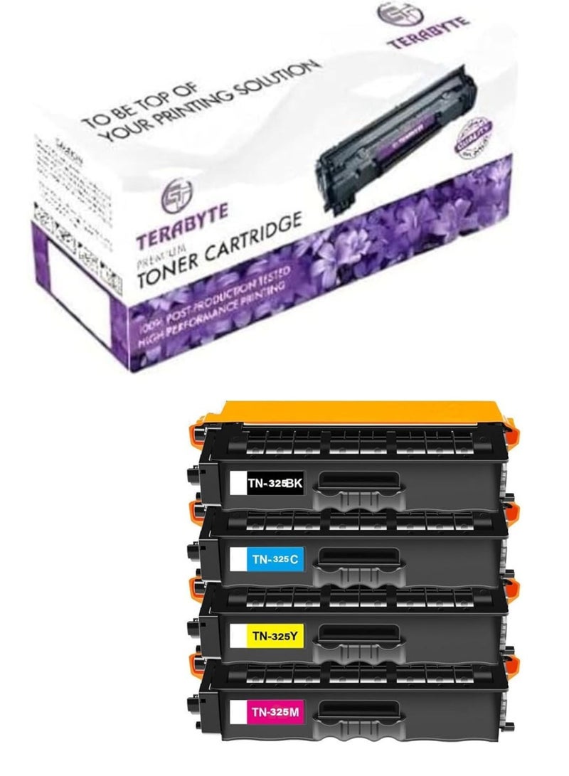 Terabyte TN325  Compatible Toner Cartridge Brother TN325 Combo Set for Brother Printer HL L8250CDN 4150CDN 4140CN 4570CDWT MFC L8650CDW 9460CDN 9465CDN DCP 9055CDN 9270CDN 4 Pack