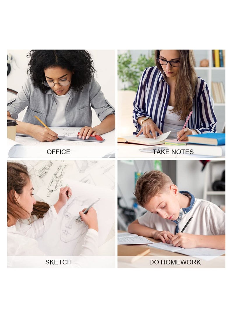 SOLARAE 2PCS Metal Inkless Everlasting Pencil Set - Reusable Infinity Pencil with 2 Replaceable Nibs for Writing and Drawing, Perfect for Students and Artists - Image 3