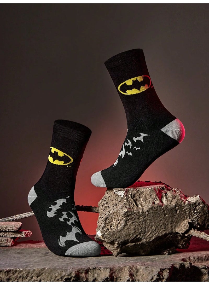 Batman Long Batman Design Socks Made of Soft Fabric – A Pair of Socks That Keep Feet Fresh and Reduce Sweating, Unisex, Size 36–39 - Image 3