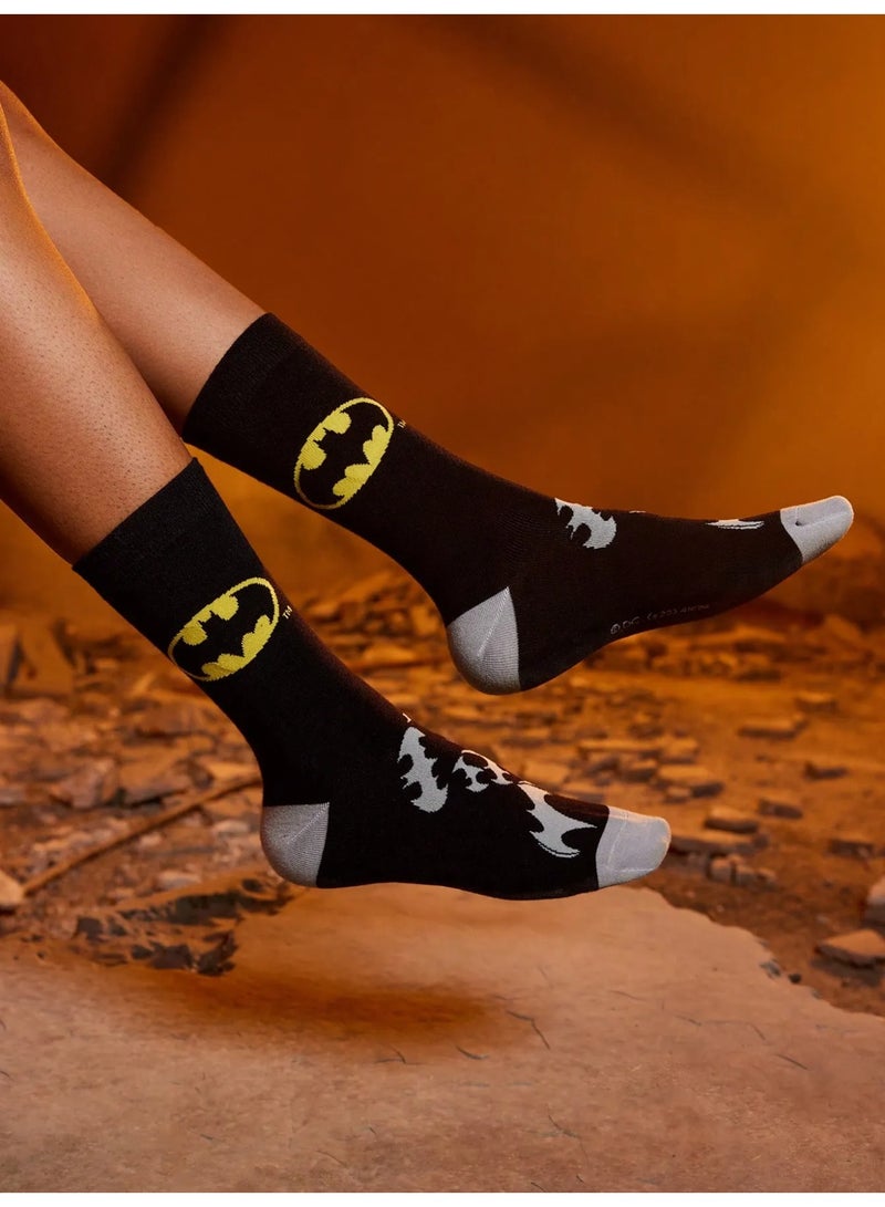 Batman Long Batman Design Socks Made of Soft Fabric – A Pair of Socks That Keep Feet Fresh and Reduce Sweating, Unisex, Size 36–39 - Image 1
