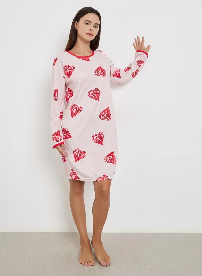 Take Two Take Two Pack of 2 - Graphic Print Long Sleeve Nightdress