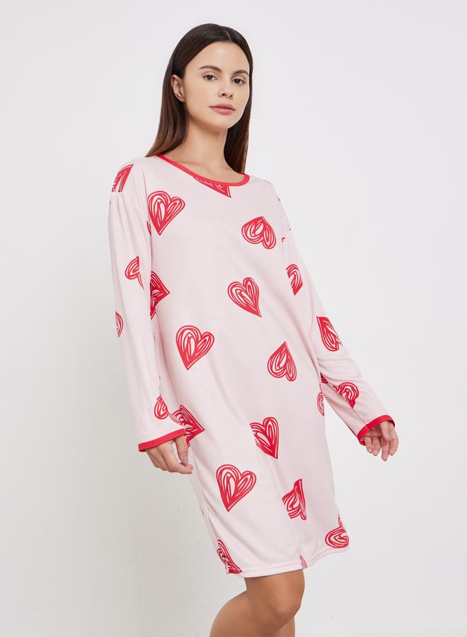 تايك تو طقم من 2 قميص نوم بطبعة جرافيك وأكمام طويلة - Image 4