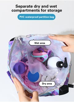 JiuAn Kids Dry Wet Swim Backpack for Swimmers,Sport Knapsack for Kids,Sports Backpack,Waterproof Dry Wet Separated Sack  - Image 3