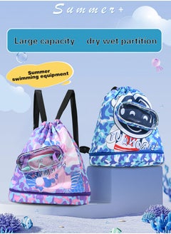 JiuAn Kids Dry Wet Swim Backpack for Swimmers,Sport Knapsack for Kids,Sports Backpack,Waterproof Dry Wet Separated Sack  - Image 5
