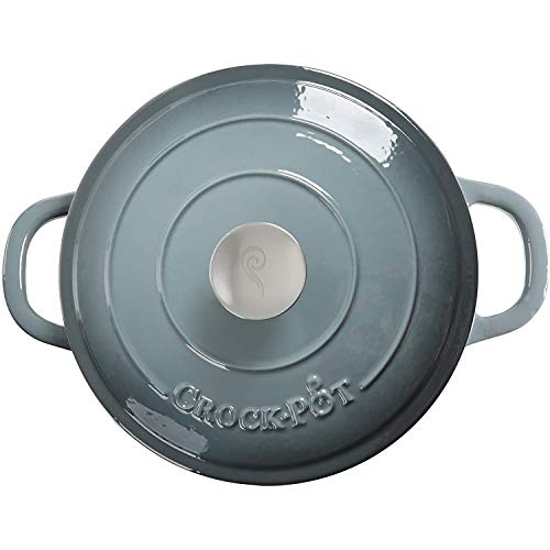 Crock-Pot Artisan Round Enameled Cast Iron Dutch Oven, 7-Quart, Slate Gray - Image 3