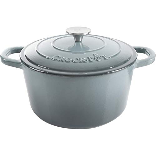 Crock-Pot Artisan Round Enameled Cast Iron Dutch Oven, 7-Quart, Slate Gray - Image 1
