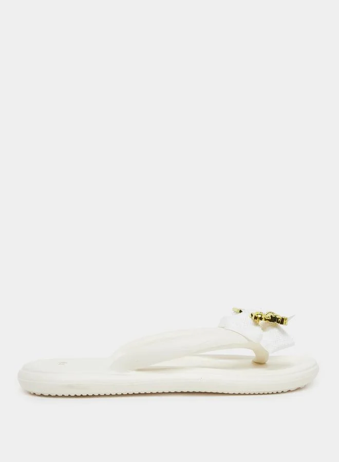 ستايلي Styli Embellished Bow Detail Flip Flop