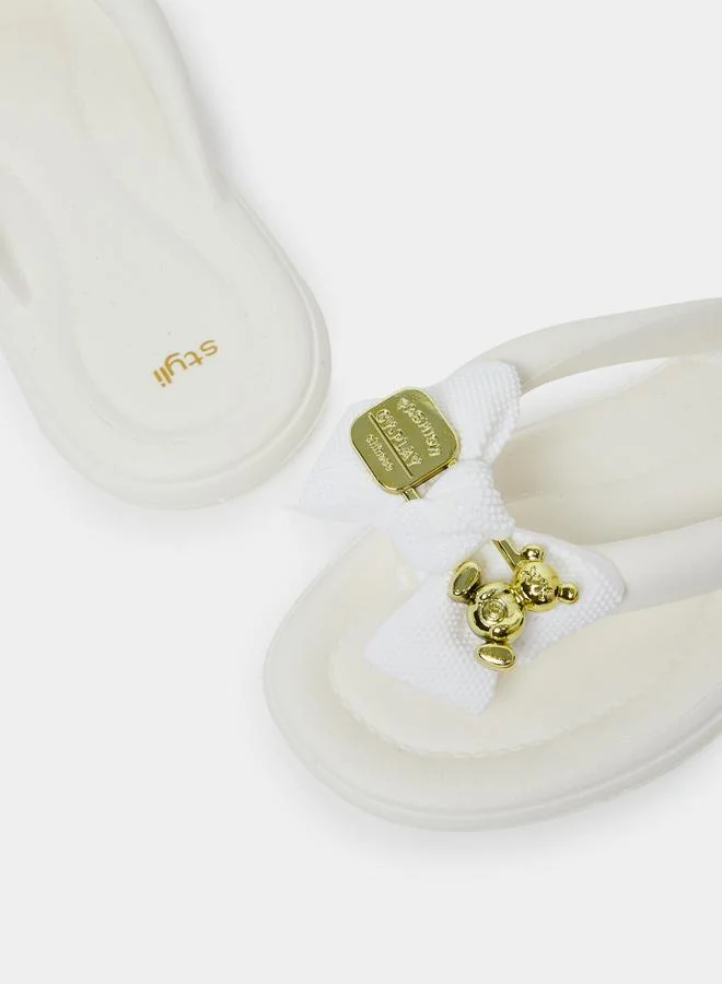Styli Embellished Bow Detail Flip Flop