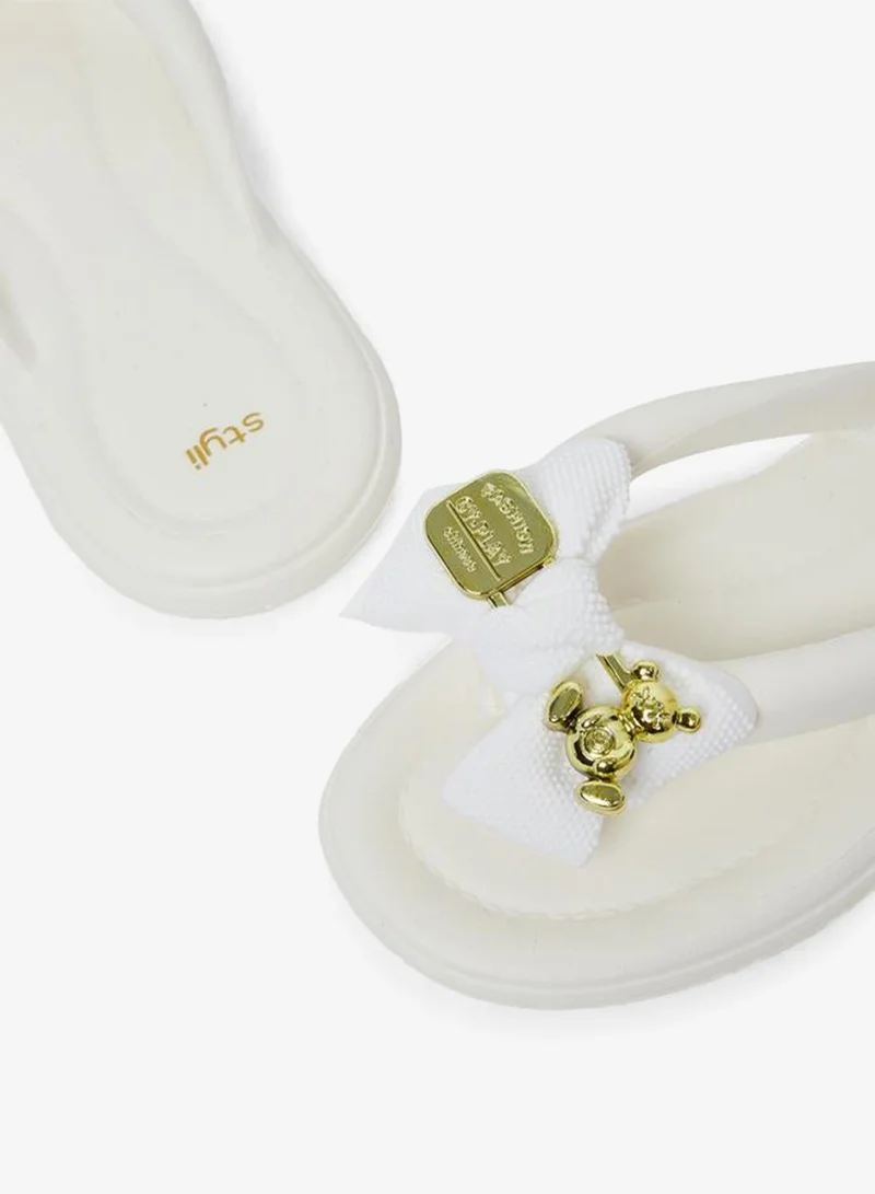 Styli  Embellished Bow Detail Flip Flop for Women | Best Price UAE