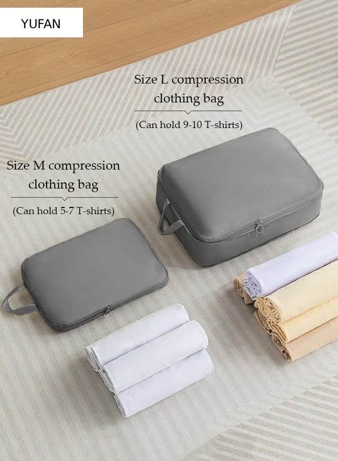 YUFAN Waterproof Packing Cubes, 6-Piece Travel Storage Set, Compression Organizer Bags, Tear-Resistant, Double-Way Zipper, for Suitcase Organization, Outdoor Trips and Family Travel - Image 4