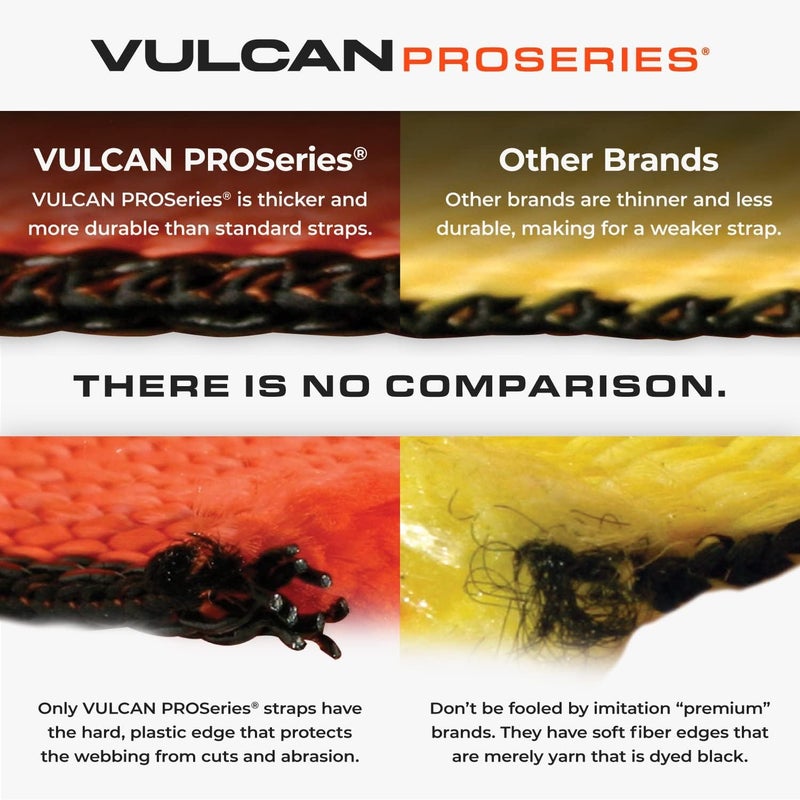VULCAN Car Tie Down with Flat Snap Hook Ratchet - Snap Hook - 2 Inch x 96 Inch - 2 Pack - PROSeries - 3,300 Pound Safe Working Load - Image 2