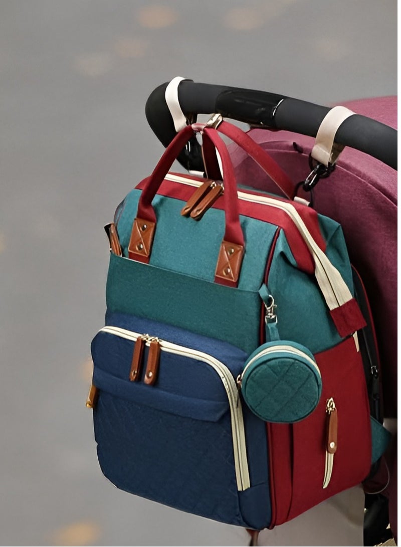 Baby Multifunctional Diaper Bag Backpack with Multi-Purpose Pockets and Small Pacifier Case for Mom and Dad Travel Diaper Backpack Bag  - Image 4