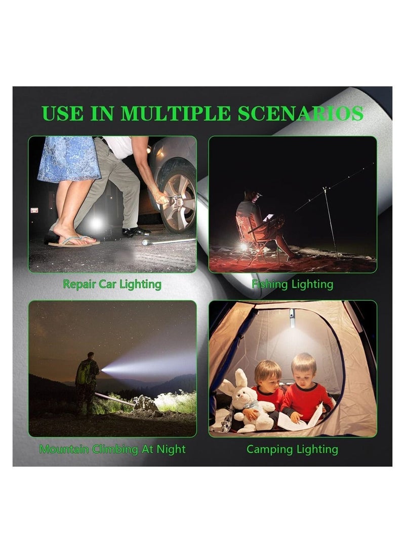 Rechargeable LED flashlight with 4 zoom modes, high lumen brightness, versatile waterproof USB-C handheld flashlight for emergency and outdoor camping use. Includes USB-C charging cable and lampshade. - Image 2