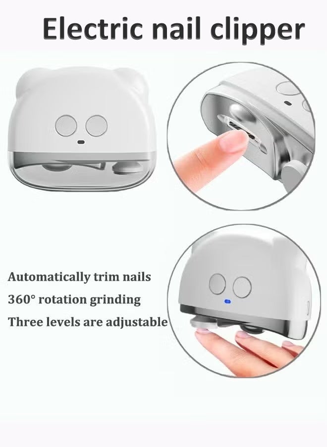 Electric nail clippers Baby nail grinder Electric nail trimmer Electric nail clippers with light Nail polisher Three-speed adjustable - Image 1