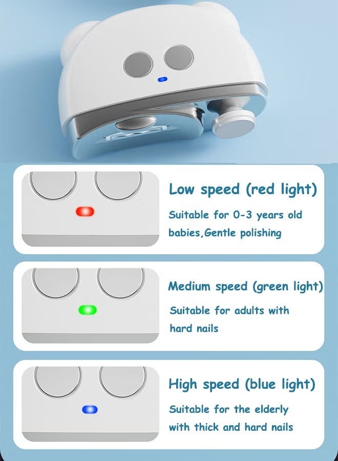 Electric nail clippers Baby nail grinder Electric nail trimmer Electric nail clippers with light Nail polisher Three-speed adjustable - Image 4