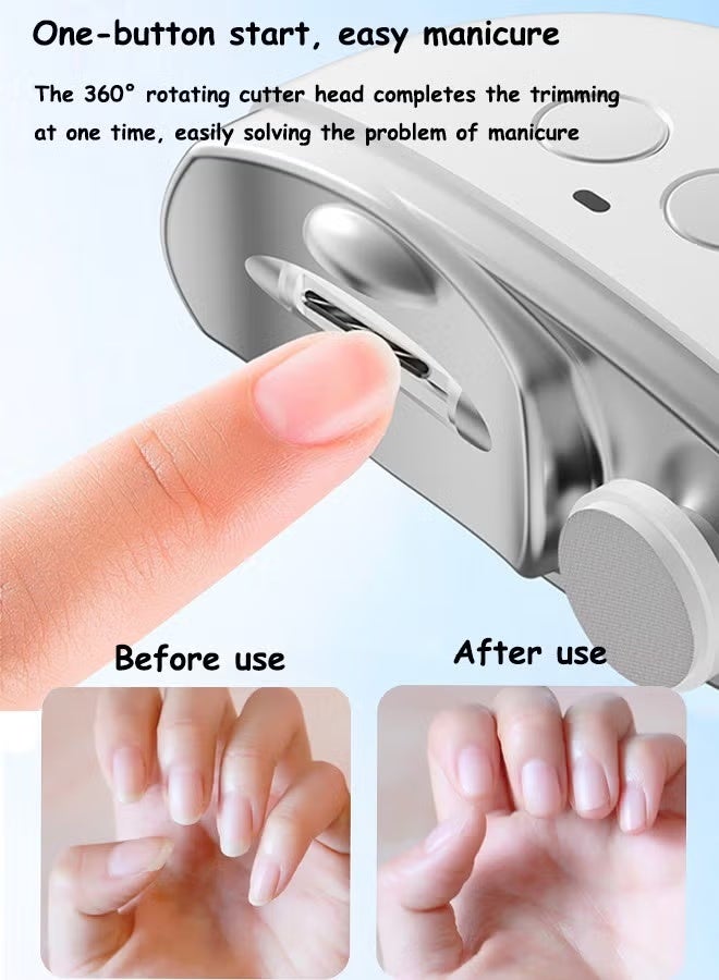 Electric nail clippers Baby nail grinder Electric nail trimmer Electric nail clippers with light Nail polisher Three-speed adjustable - Image 3