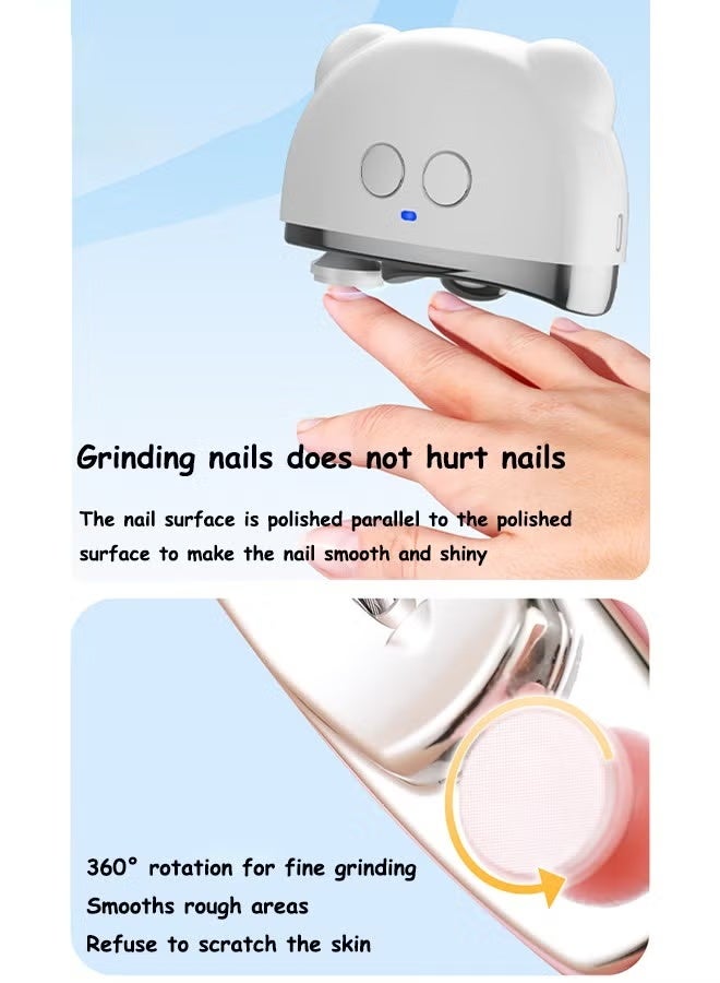 Electric nail clippers Baby nail grinder Electric nail trimmer Electric nail clippers with light Nail polisher Three-speed adjustable - Image 5