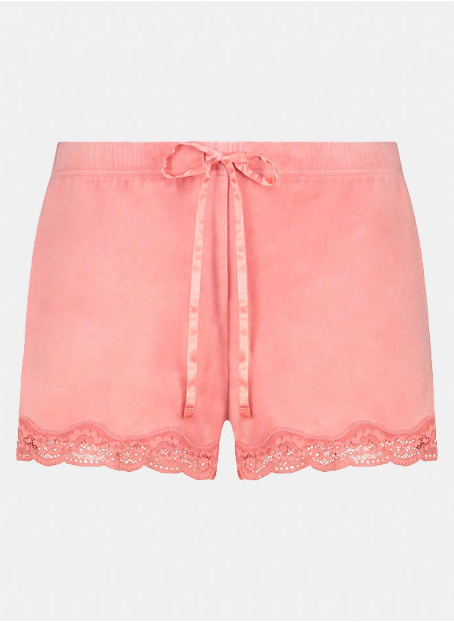 hunkemoller Velvet Shorts With Lace  - Image 5