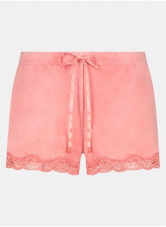 Velvet Shorts With Lace