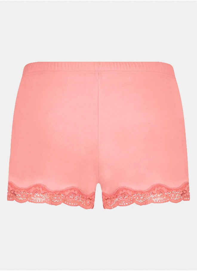 hunkemoller Velvet Shorts With Lace  - Image 2