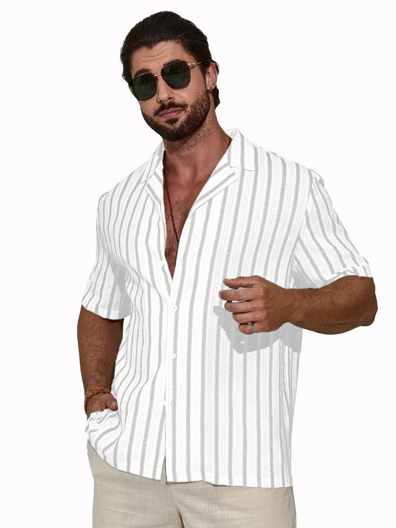 TAGDO Men's Casual Shirt |Half Sleeve|Printed|Regular Fit Shirt (Shirt-2026-Grey-XXL) - Image 4