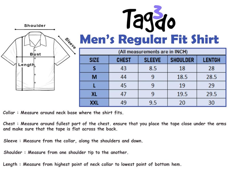 TAGDO Men's Casual Shirt |Half Sleeve|Printed|Regular Fit Shirt (Shirt-2026-Grey-XXL) - Image 3