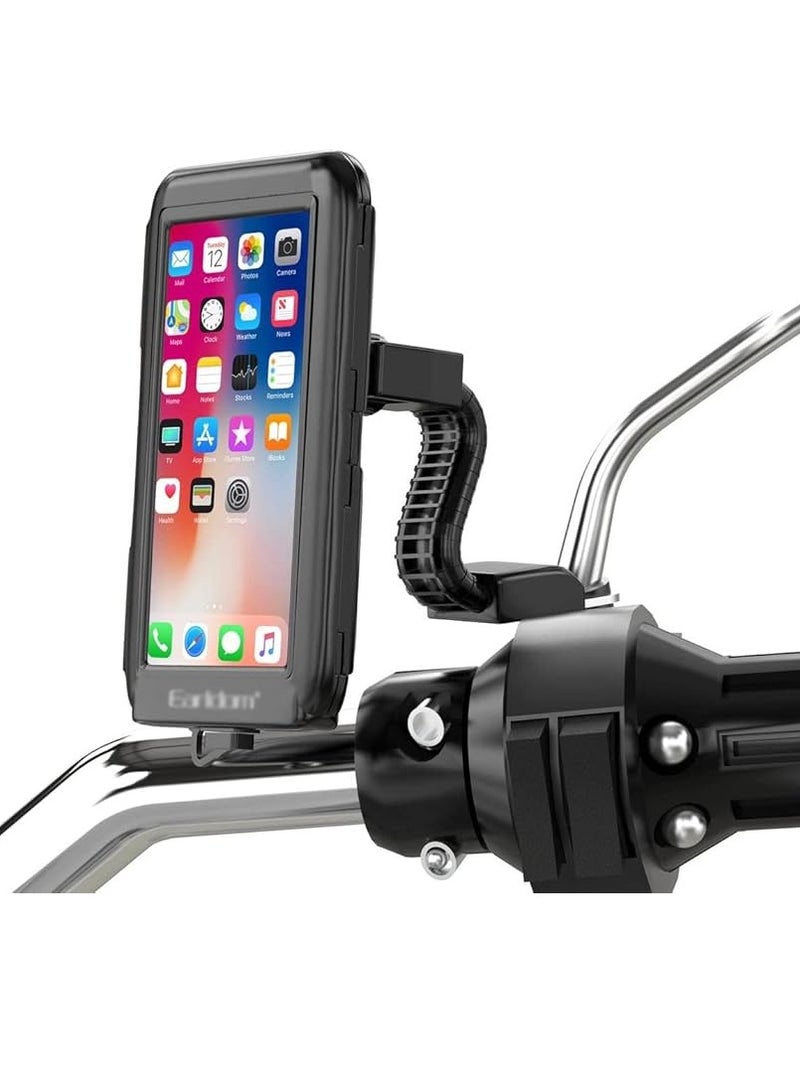 Earldom ET-EH139 Motorcycle Waterproof Mobile Holder | Fits 4.7"–6.8" Phones | Sensitive Touch Screen | Firm & Secure Mount - Image 1