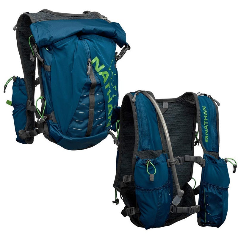 Nathan TrailMix Running Vest/Hydration Pack. 12L (12 Liters) for Men and Women | 2L Bladder Included (2 liters). Zipper, Pocket (Charchoal/Sailor Blue, Unisex - One Size Fits Most) - Image 1