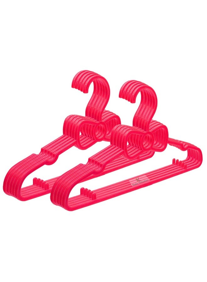 Kuber Industries Kids Mizano Plastic Non-Slip Clothes Hangers|Pack of 10 (Pink) - Image 1