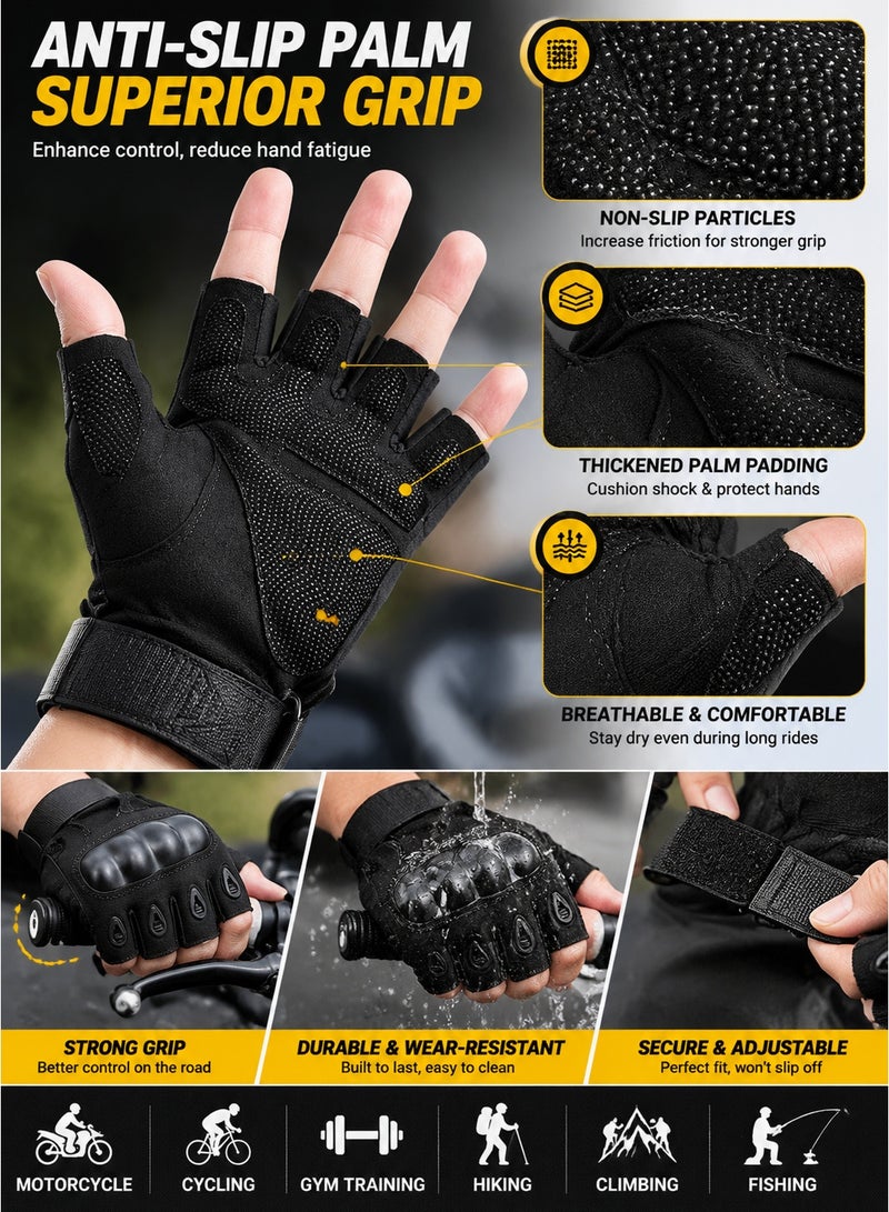fdsport Riding Glove - Breathable Fingerless Motorcycle Gloves for Cycling, Racing - Image 4